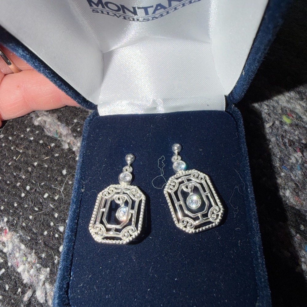 Montana Silversmiths Silver Geometric Earrings